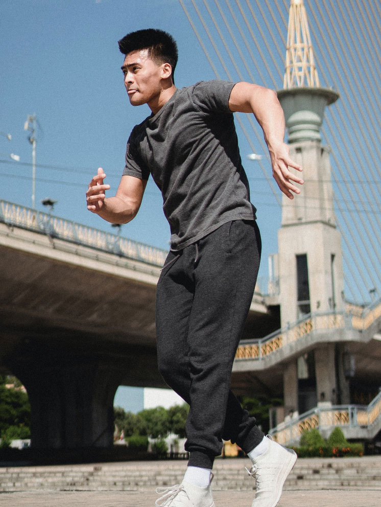 Man Dancing by a Bridge Man Dancing by a Bridge